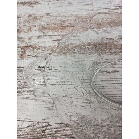 VTG Indiana Glass Clear Cut Wheat Design Celery Pickle Bowl Dish With Handle MCM - Picture 2 of 10